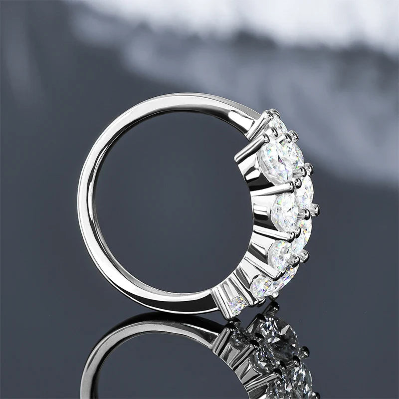 10 Stones All Moissanite Bridal Rings Open Ring 925 Silver with Certificate Woman Engagement Wedding Jewelry Anillos Original