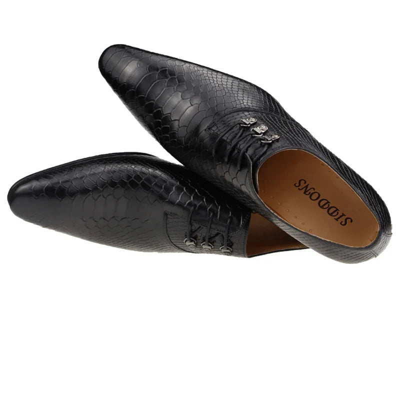Men's Casual Dress Shoes Classic Oxfords Formal Modern Business Shoes Social Male Wedding Dress Sapato Loafer Serpentine Print