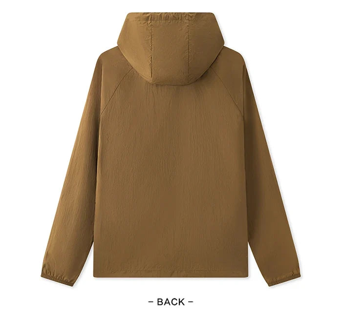 Jacket Men'S Summer Foldable Storage Top Simple Casual Style Hooded Couple