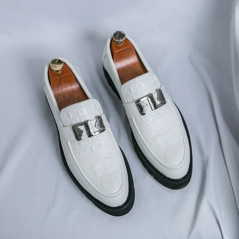 Mens Loafers Party Business Thick Soled Men Leather Shoes Dress Platform Shoes Comfortable Fashion New Casual Shoes for Men