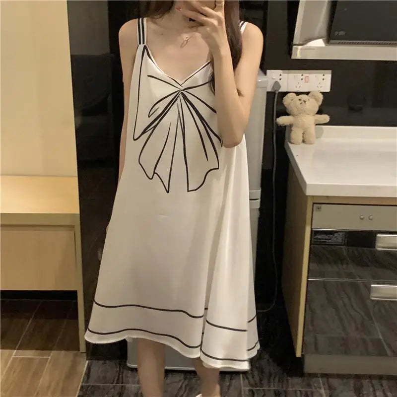 Sexy Sleeveless Printing Loose Mini Dress Women Clothing New Thin All-match Youth Elegant Dresses Fashion Temperament Summer