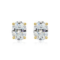 1ct-4ct Oval Moissanite Wedding Earrings For Women S925 Silver Plated 18K Gold Can Pass Diamond Test Party Earrings Gift