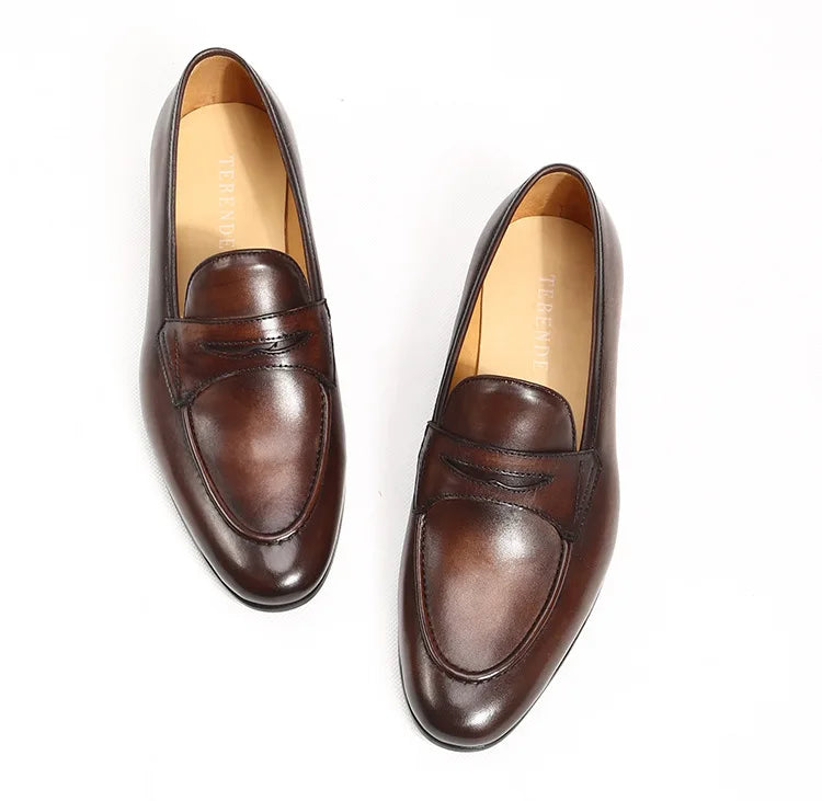 Italian Style Men's Loafers Tassel Genuine Suede Leather Comfortable Slip on Wedding Party Dress Shoes for Men Casual Shoes
