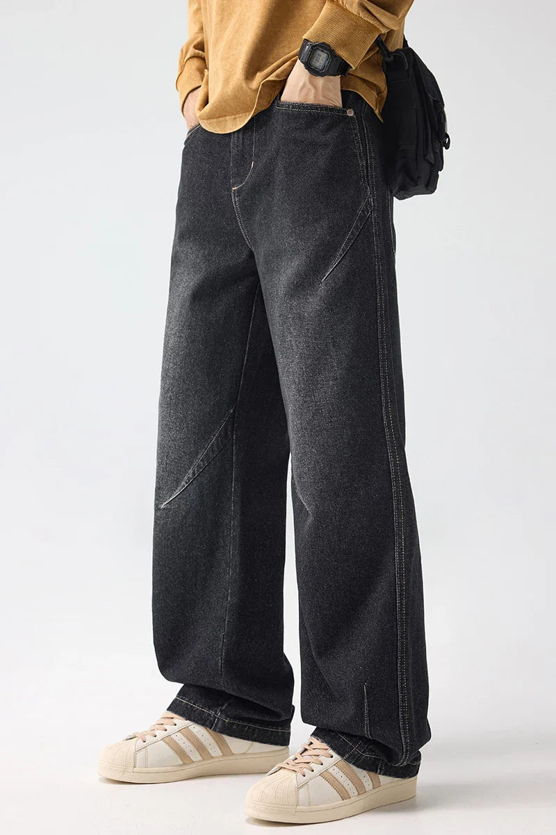 Men's Trendy Jeans All-Season Cotton Blend Straight-Leg Pants - Fashionable Minimalist Versatile Casual Denim Trousers M-4XL