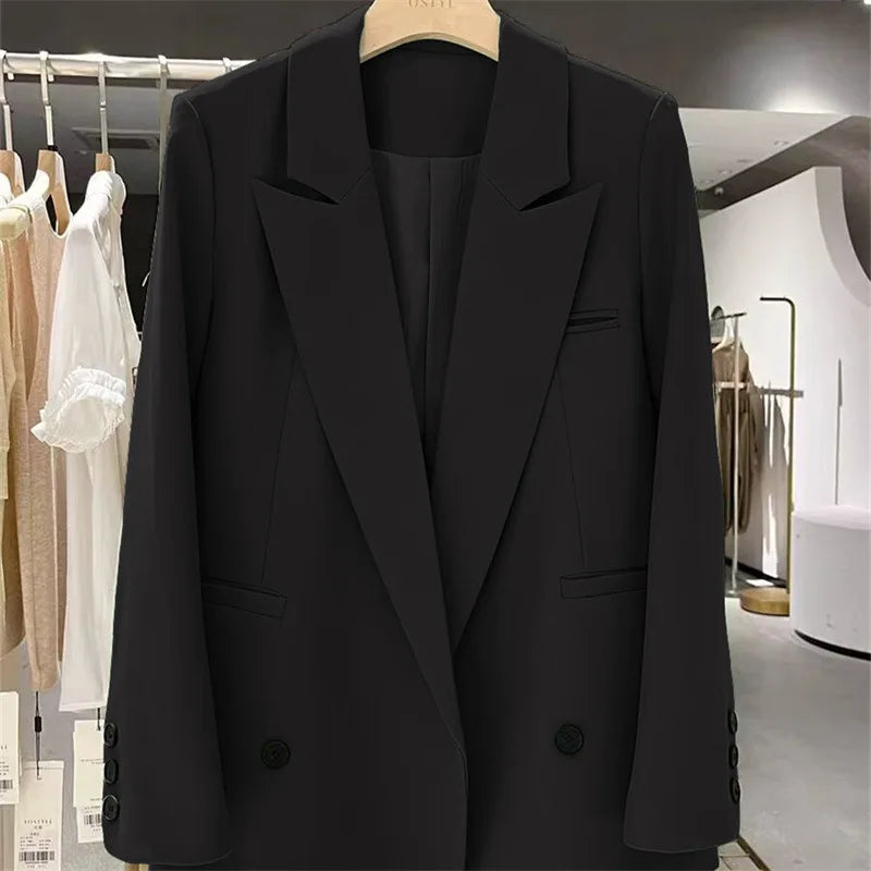 Yellow Casual Women's Small Suit Jacket Trendy  Design Spring Autumn New Korean Style Long Sleeve Fashion Top