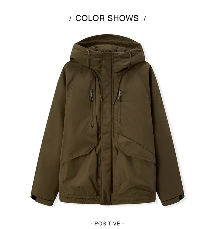Cotton-Padded Jacket Men 2024 Winter Waterproof, Oil-Resistant, Stain-Resistant and Windproof Outerwear Loose