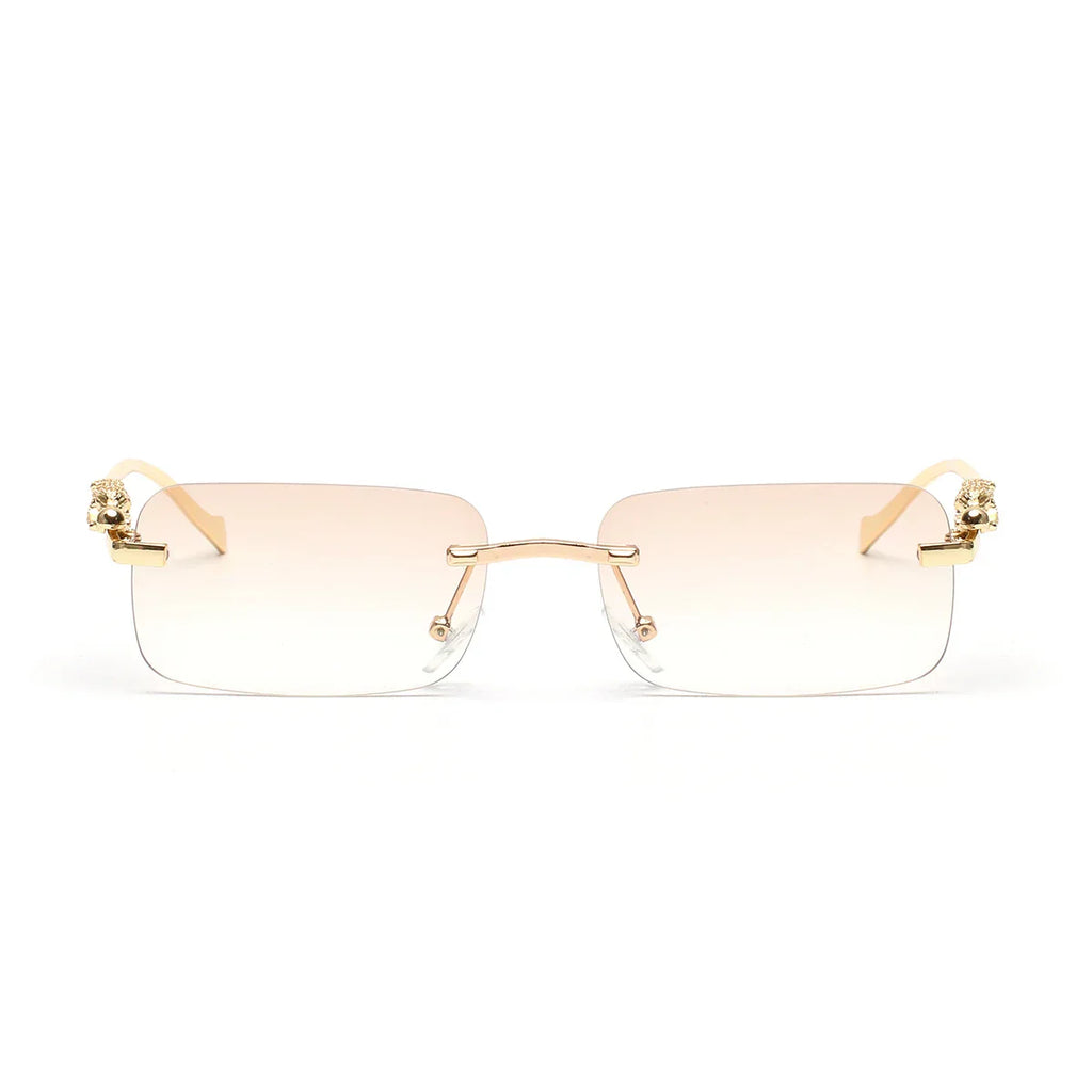 rimless sunglasses UV400 fashion square metal glasses for men women designer man's brand sun glasses shades for outdoor