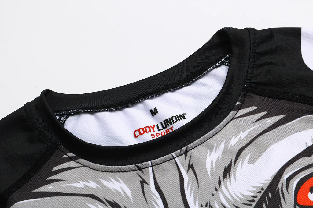 Polyester Sublimation High Elastic Bjj Rash Guard No Gi MMA  Jiu Jitsu Fighting Grappling Compression Shirt OEM Gym Fitness Tops