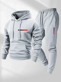 PARIS Letter Print Sweatshirt Suit Men's Fleece Hoodie Pants Set Spring Autumn Winter Warm Casual Sports Pullover Trousers Sets