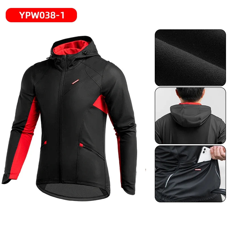 Winter Warmer Bicycle Jackets Windproof Thermal Fleece Bike Tops Coat Men Women MTB Road Sports Cycling Jerseys Jacket