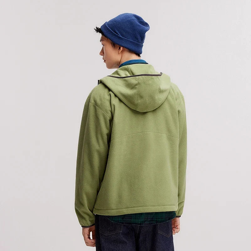 Jacket Men Antistatic Polar Fleece 2024 New Winter Furry Coat Loose Hooded Winter Wear Versatile Couple Style Jacket