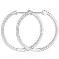 Full D Color Moissanite hoop Earrings for Women 925 Sterling Silver with White Gold Plated Ear Studs Fine Jewelry Gift