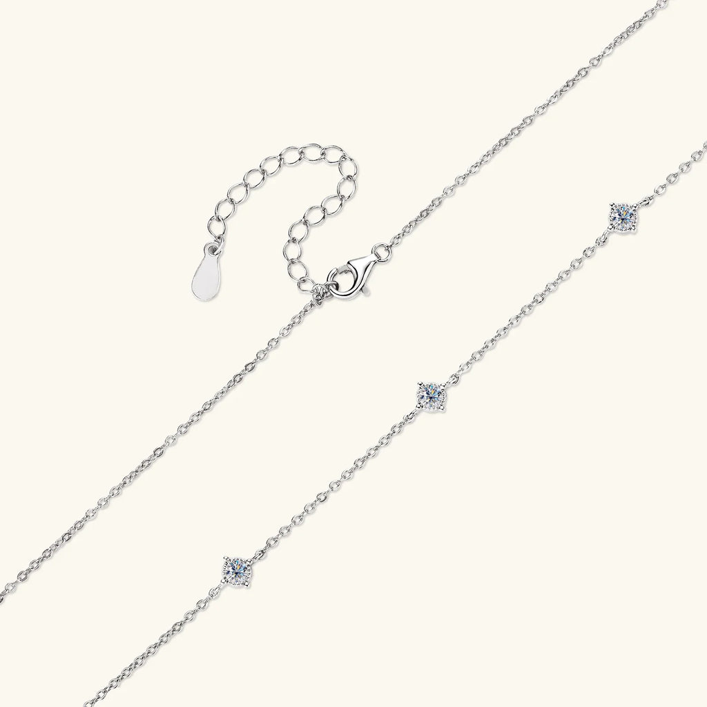 3mm Moissanite Diamond Necklaces for Women Dainty 18k Gold Plated/925 Sterling Silver Neck Chain Female Trendy Jewelry