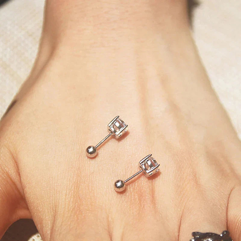 4 Prong Moissanite Screw Earrings 1 Carat D Color For Women Party Fine Jewelry S925 Sterling Silver Platinum Plated Earring
