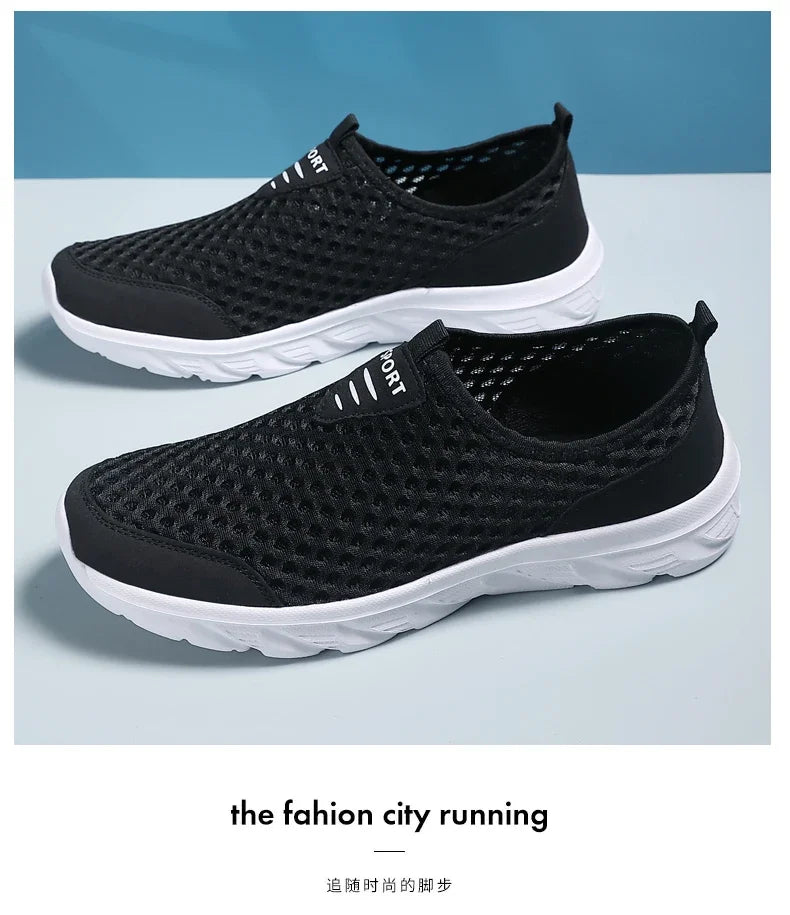 Lightweight Men Casual Shoes Breathable Slip on Male Casual Sneakers Anti-slip Men's Flats Outdoor Walking Shoes Size 39-46