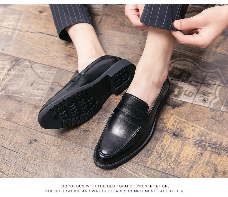 Men's Dress Shoes Formal Office Leather Brogues Shoes Male High Quality Casual Business Shoes Men Social Leather Loafers For Man