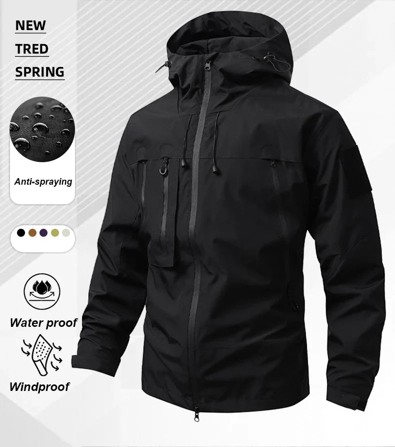 Men's Waterproof Running Jacket Caramel Women Windproof Windbreaker Hiking Camping Cycling Trekking Jogging Jackets