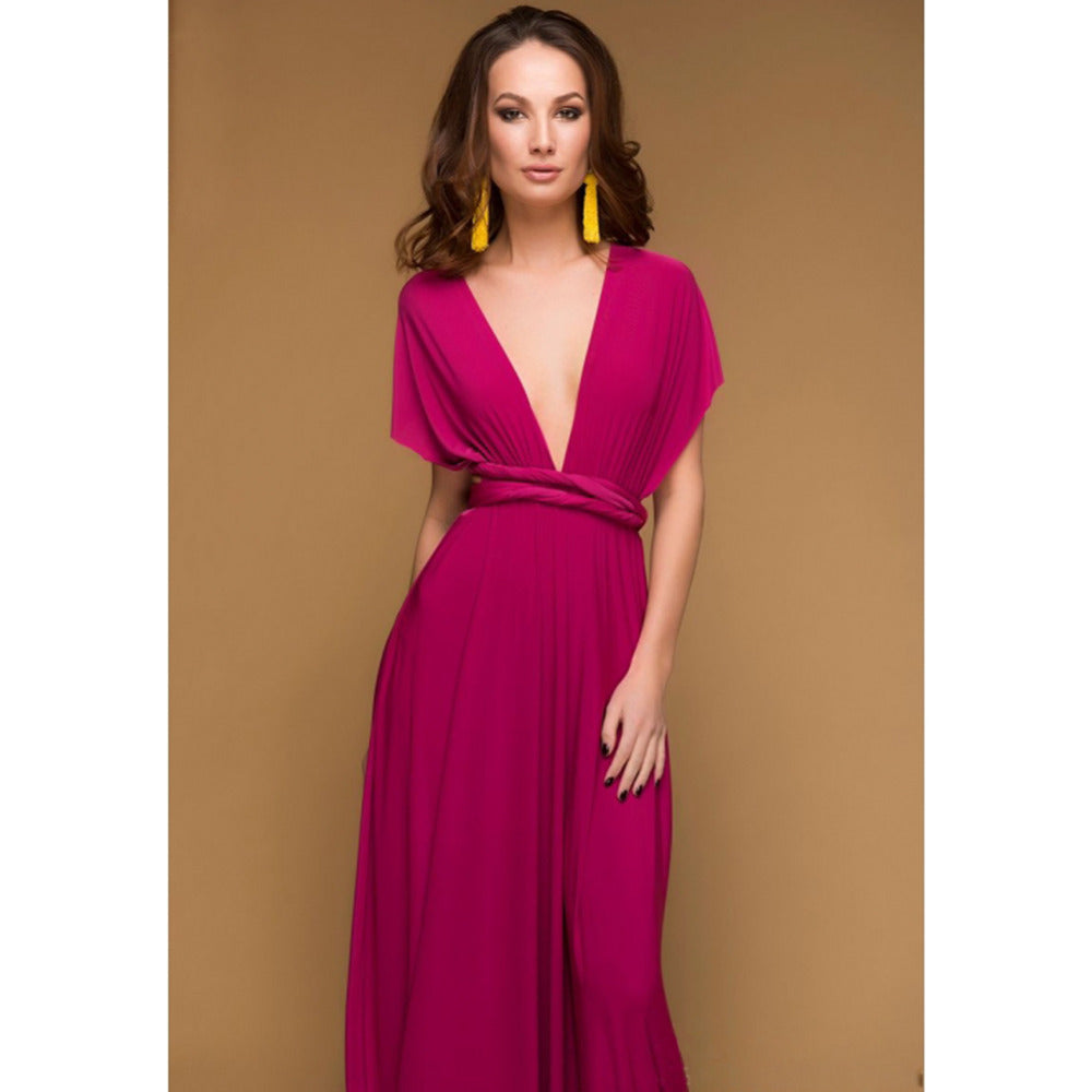 Sexy Women Multiway Wrap Convertible Boho Maxi Club Red Bandage Long Dress Party Bridesmaid Infinity Robe Longue Femme