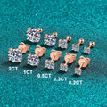 0.2ct 1ct 2ct Moissanite Stud Earrings For Women 925 Sterling Silver with Champagne Gold Plated Wedding Women's Earrings
