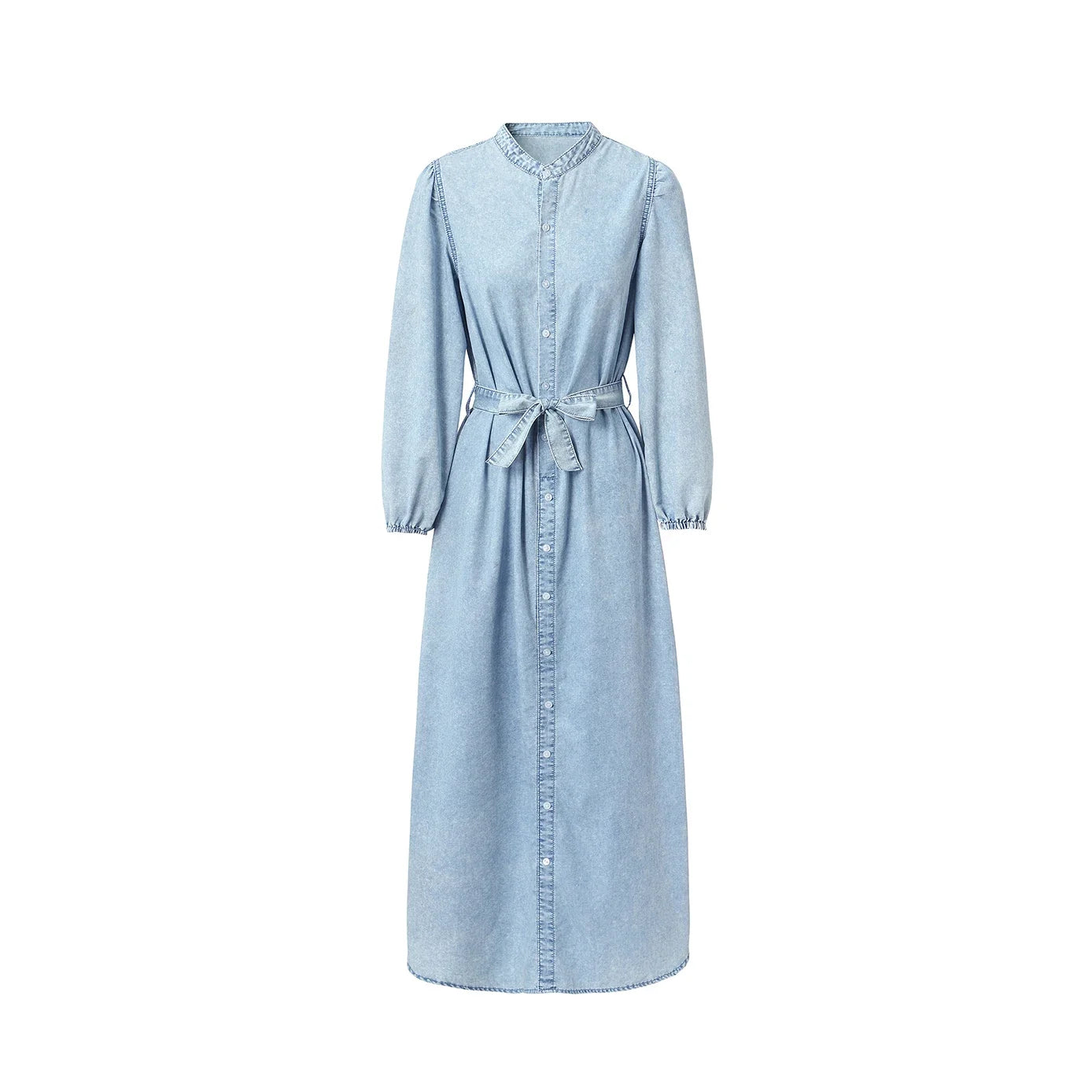 SS26 Women Lightweight Denim Dress Cotton Black and Blue Maxi Dress