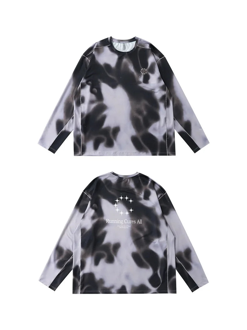 Men's Digital Camo Long-Sleeved T-Shirt: Lightweight, Breathable, Moisture-Wicking—Ideal for Outdoor Sports & Fitness