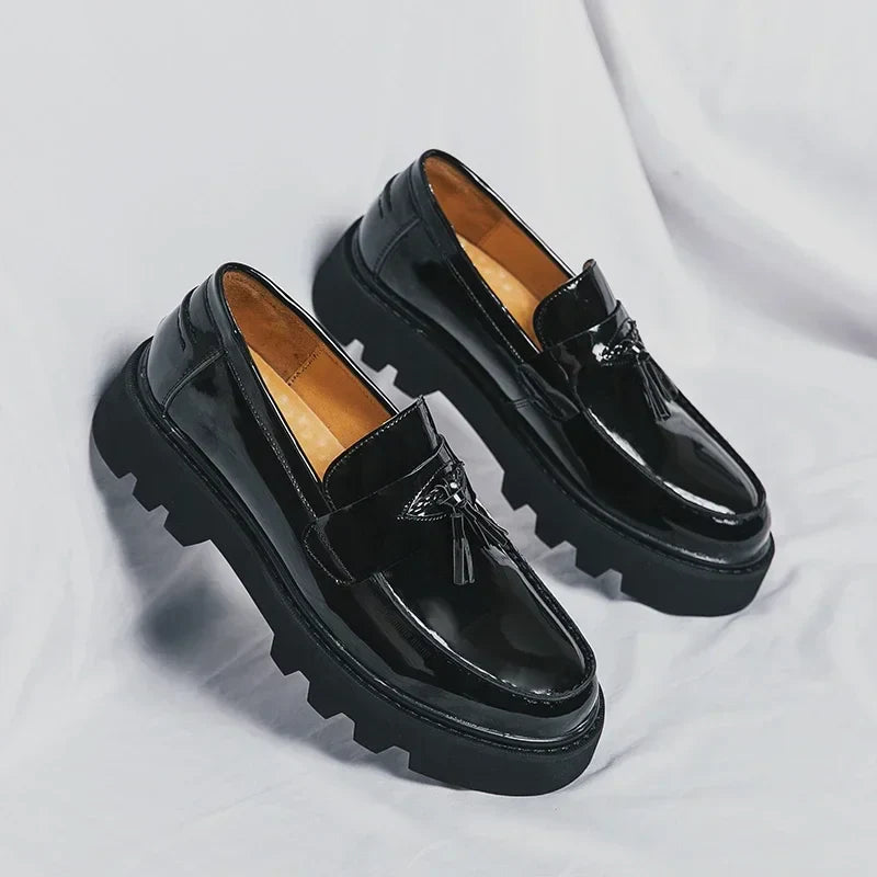 Genuine Leather Men Shoes Fashion Men Work Shoe Luxury Design Thick Bottom  Elegant Formal Loafers Outdoor Comfort Business Shoe