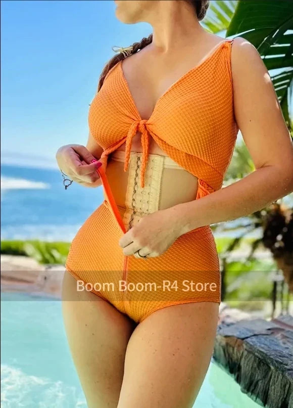 New Swimsuit Shapewear Fajas Colombiana BBL Post Op Surgery Supplies Women Shapewear With Adjustable Hook-eyes Glue Bone Corset