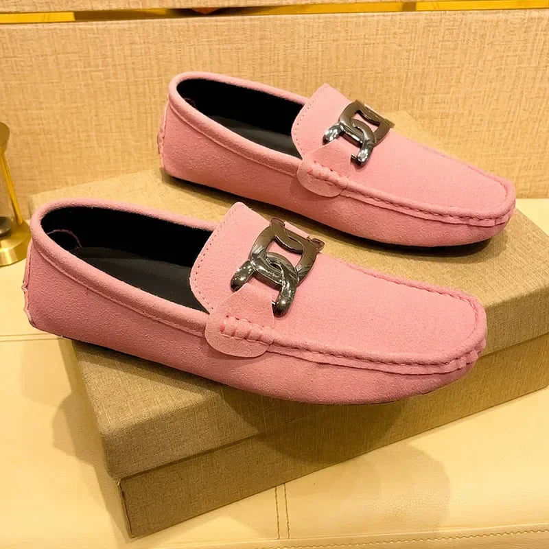 Men Elegant Dress Shoes Slip on PU Leather Loafers Lightweight Comfortable Casual Shoes for Men Summer Fashion Flat Shoes