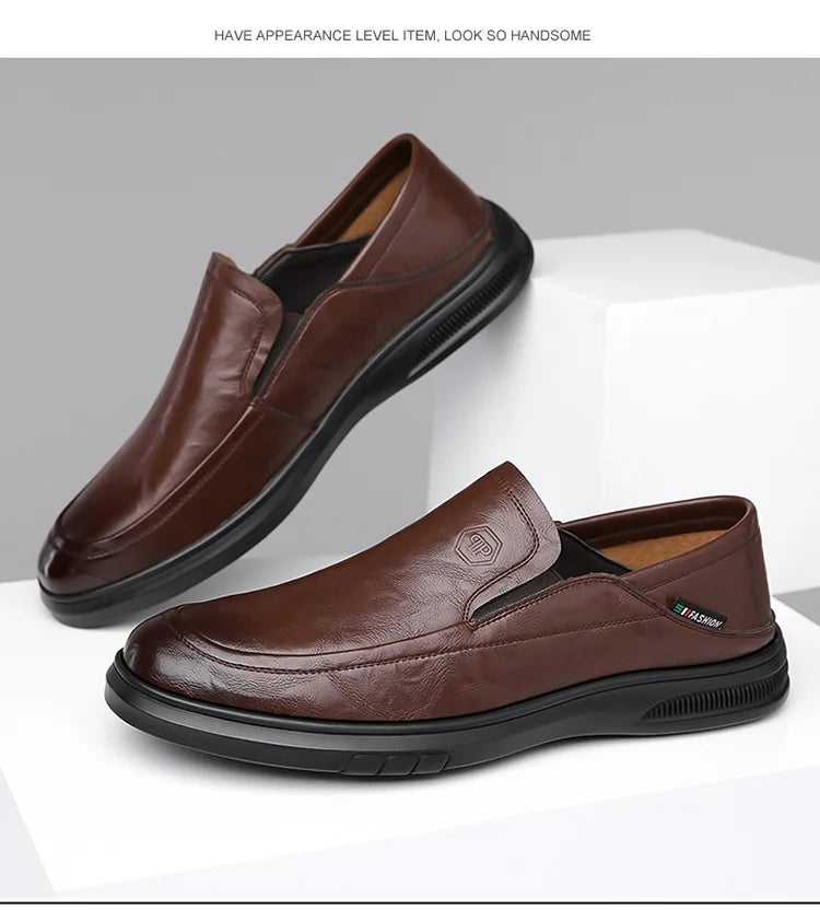 2026 Spring Business Casual Shoes for Men Solid Color New Designer Half Slippers Shoes Male Fashion Soft Sole Leather Shoe Man