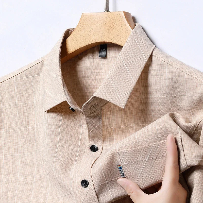 Men's Business Casual Short Sleeved Printed Shirt