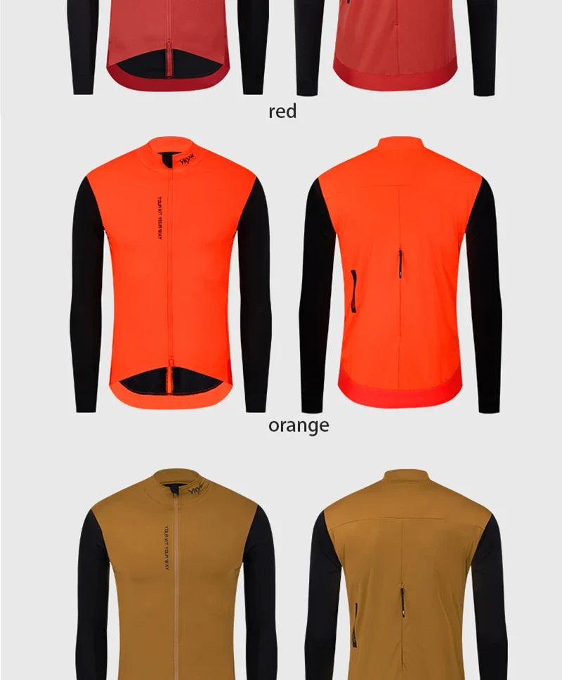 Men's Windproof Waterproof Long Sleeve Cycling Jacket MTB Bike Coat Bicycle Sports Windbreaker Double Zipper Cycling Jersey