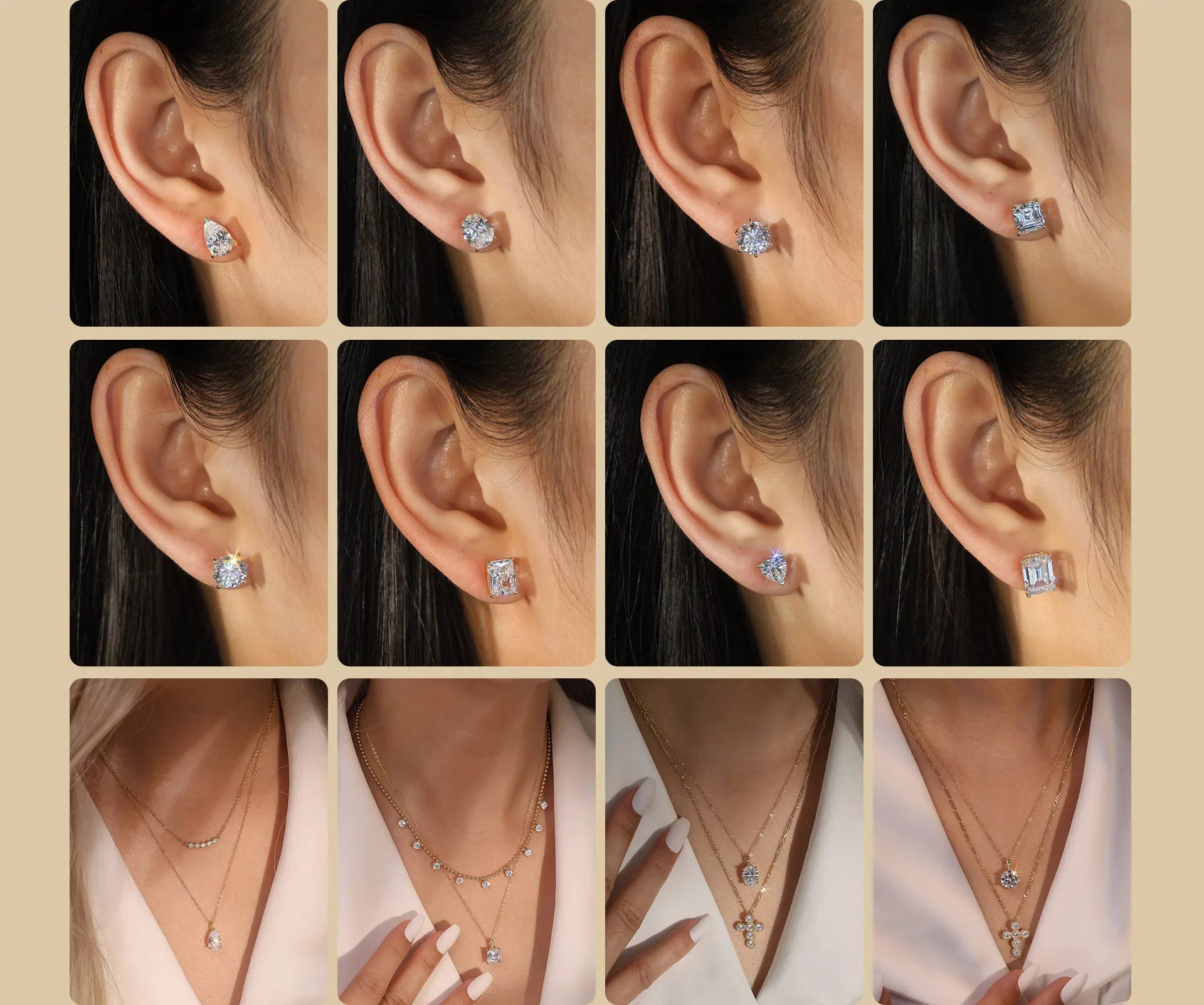 ORSA JEWELS 925 Sterling Silver Stud Earrings with Water Drop Cut Zirconia Stone, Elegant and Timeless Jewelry for Women LZE02