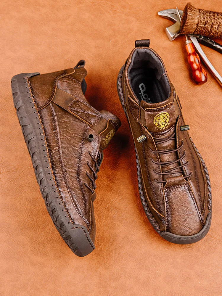 Handmade Men's High-Top Sport Casual Boots Breathable Outdoor Wear with Extended Size Options Classic Ankle Boots