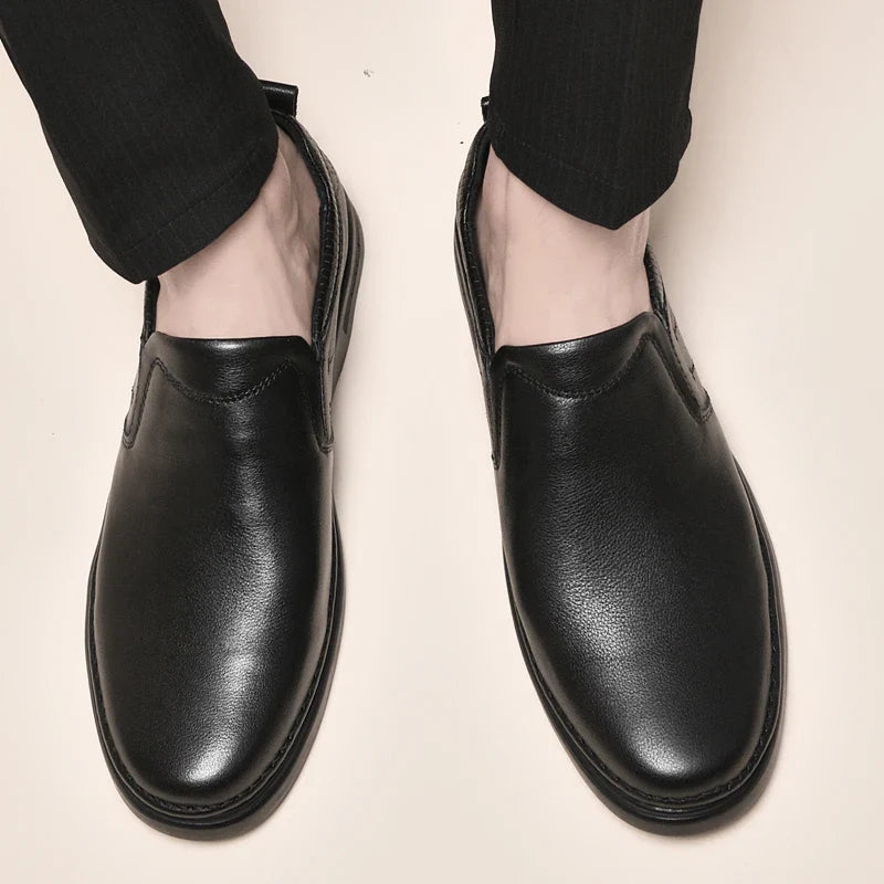 Genuine Leather for Men Business Shoes Stylish Male Comfortable Flats All-match Male Driving Shoes Classic Men Shoes for Wedding