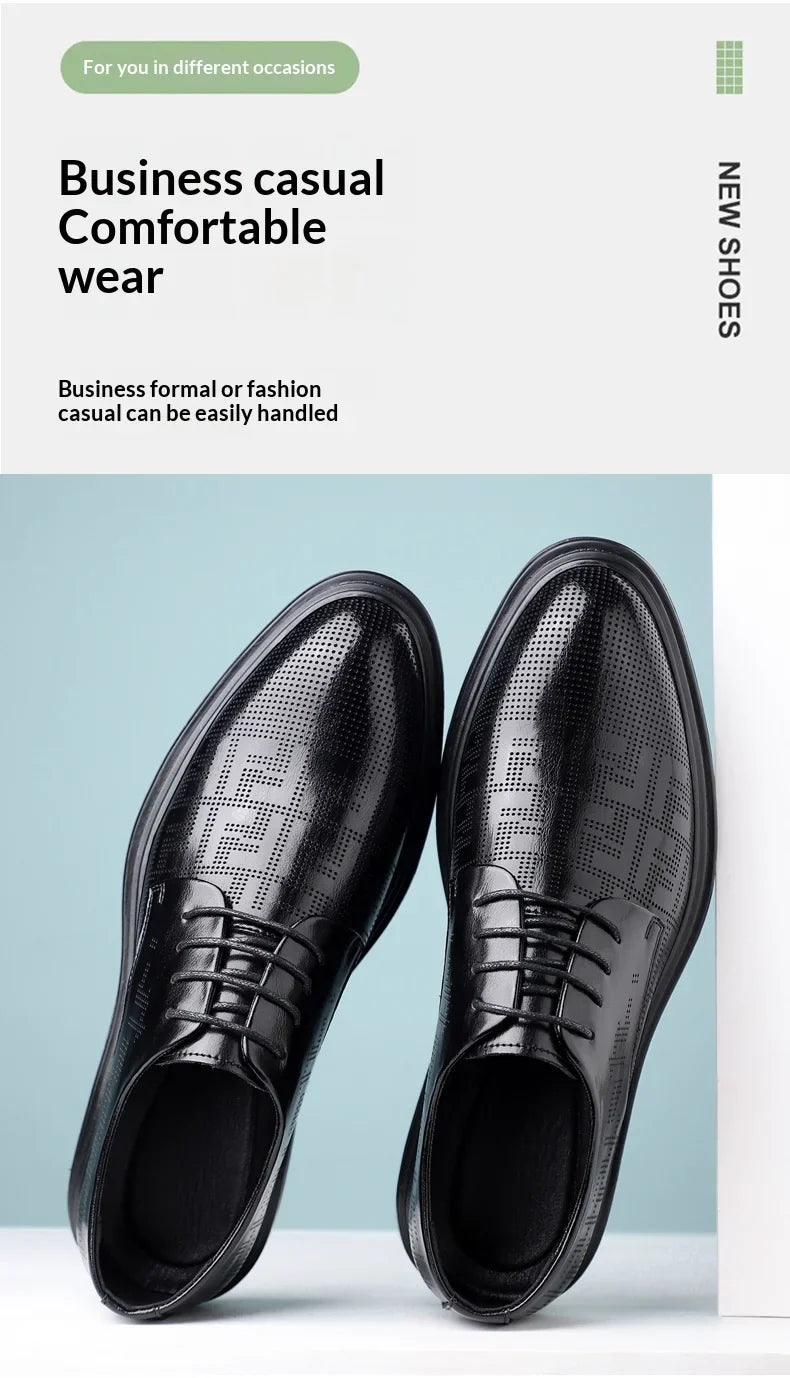 summer Men Elevator Shoes Dress Shoes Formal Leather Quality Busincess Lift 6CM 8CM Height Increased Man Elegance Wedding Shoes