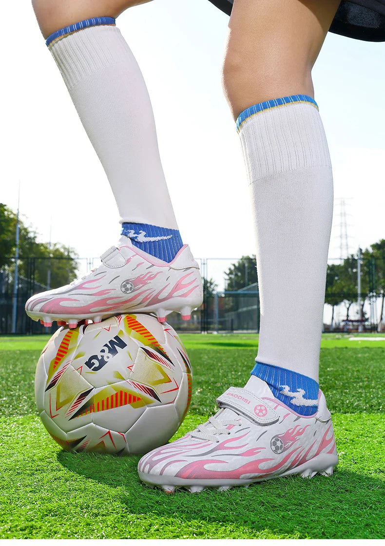 Hot Sale Children Soccer Shoes Boys Football Boots Training  Youth Ultralight Non-slip Sneaker Breathable Comfortable for Indoor