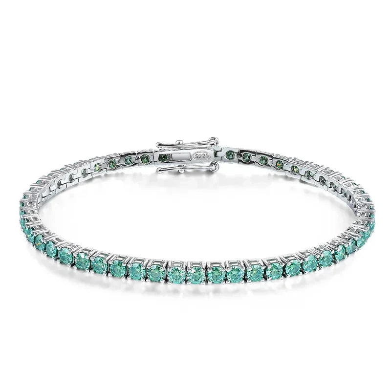 3/4/5mm Pass Diamond Test Moissanite Tennis Bracelets for Women Men Original 925 Sterling Silver Bangles with Certificate