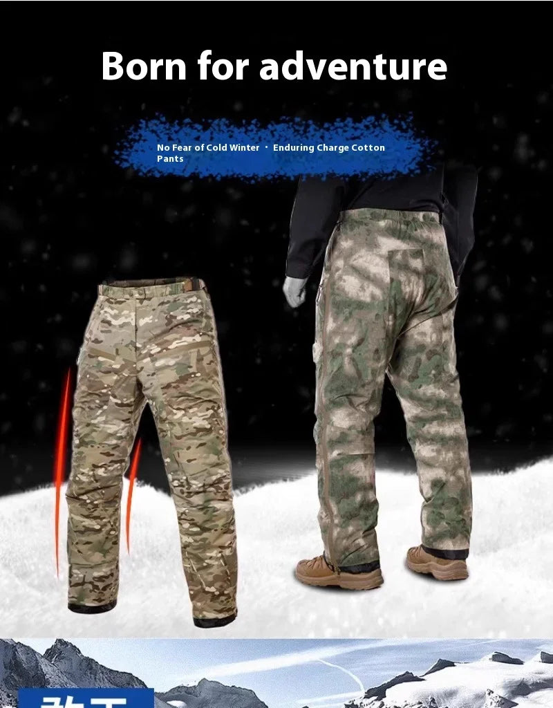 Tactical Men's Warm Cotton Pants Camouflage Winter Thickened Polar Cold Clothing Mountaineering Military Outdoor Sprint Pants