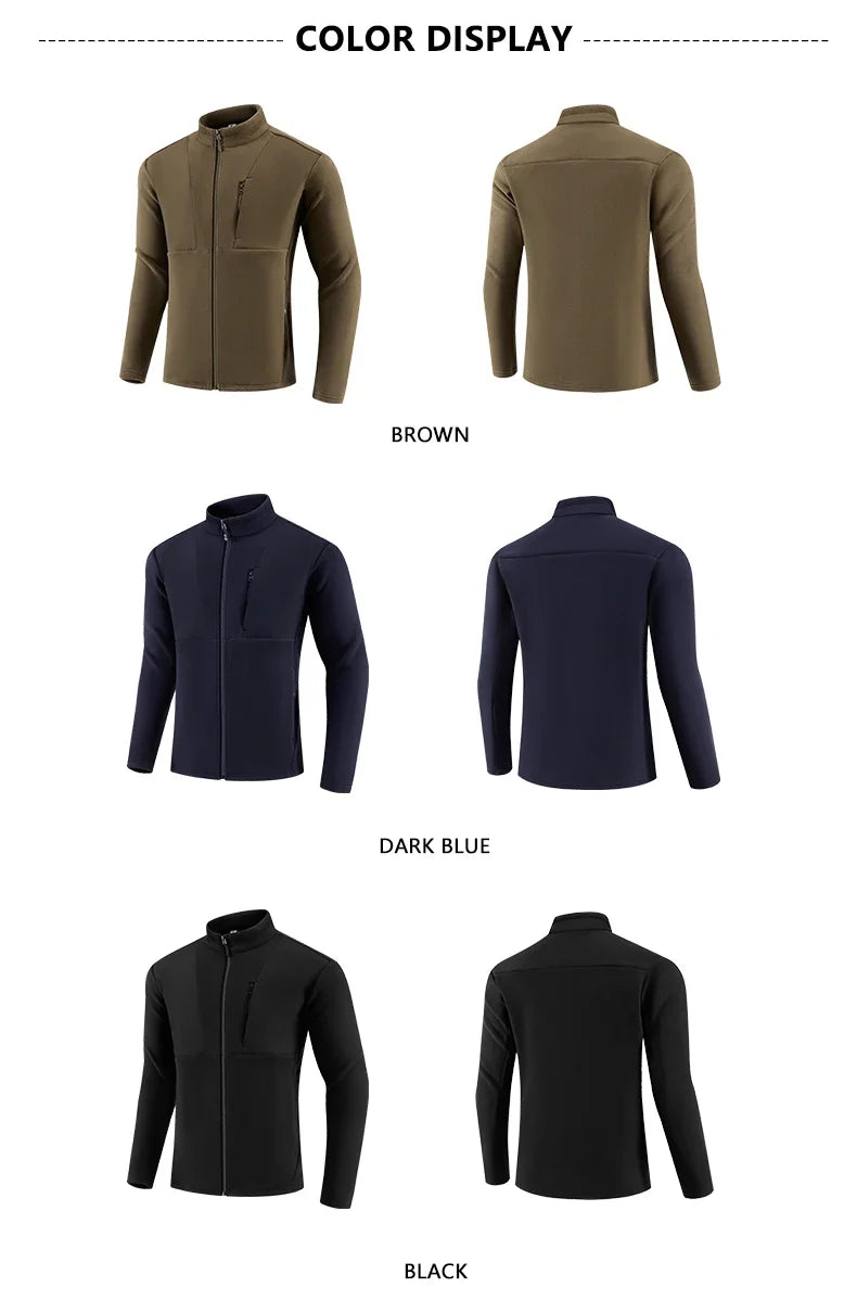 New Men's Autumn/Winter Outdoor Skiing Running Warm Thick Long Sleeve Base Shirt Fashion Casual Fitness Jacket T-Shirt Tops