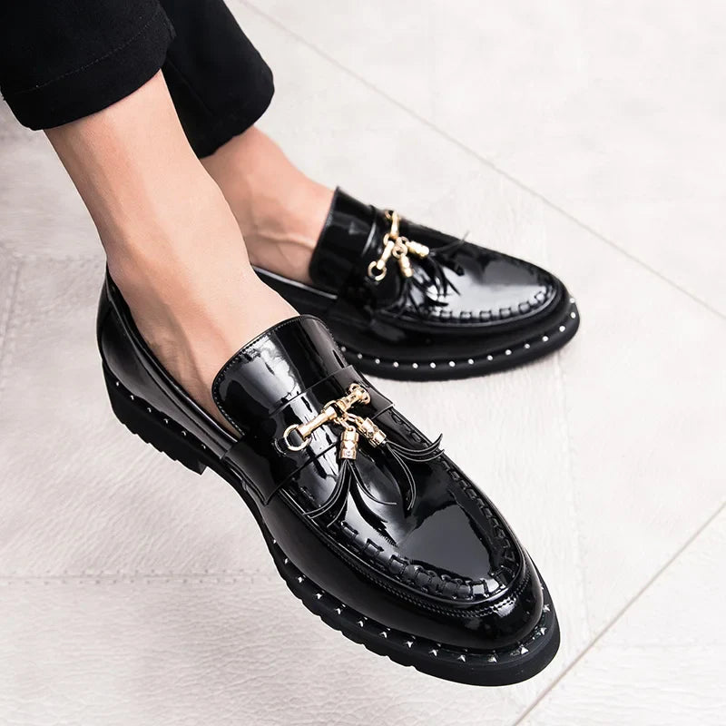 White Tassel Men's Loafers Classic Casual Men Leather Shoes Comfort Slip-on Shoes for Men Plus Size 46 Business Men Social Shoes
