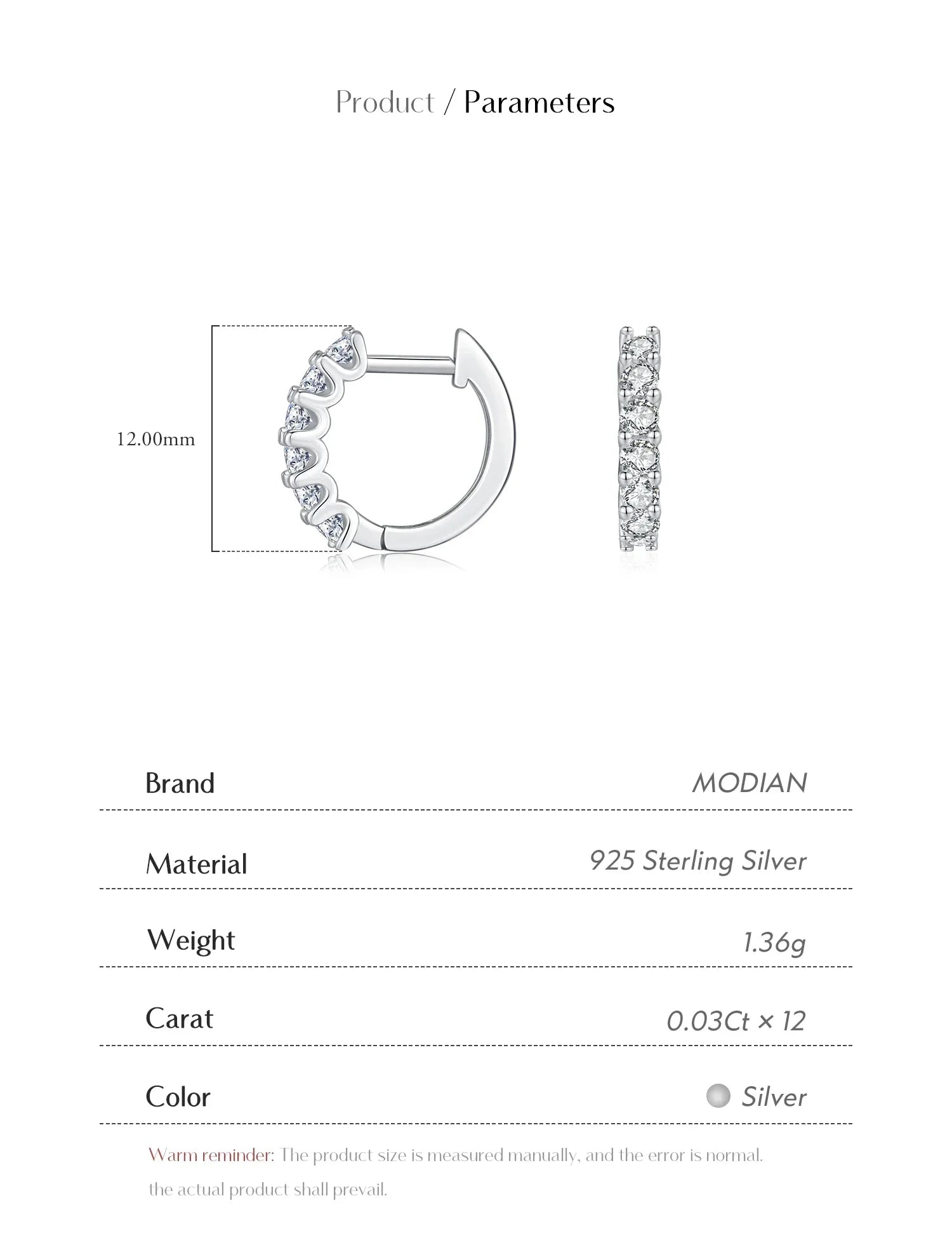 D Color Moissanite Small Hoop Earrings 925 Sterling Silver Hollow Sparkling Ear Buckles For Women Wedding Fine Jewelry