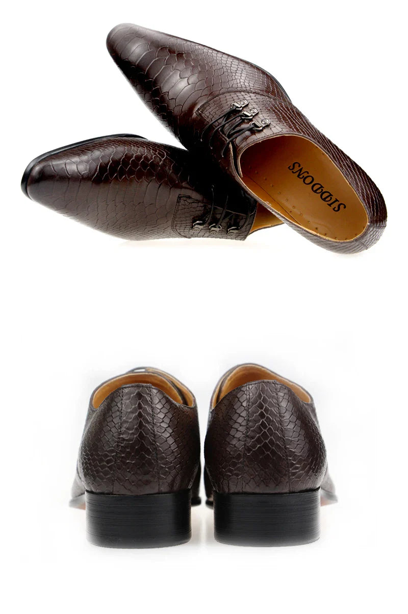 Men's Casual Dress Shoes Classic Oxfords Formal Modern Business Shoes Social Male Wedding Dress Sapato Loafer Serpentine Print