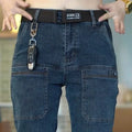 Spring Summer Thin Six Pocket Men's Jeans Elastic Straight Leg Casual Slim Fit Jeans Versatile Multi-Pocket Long Y2K Denim Pants
