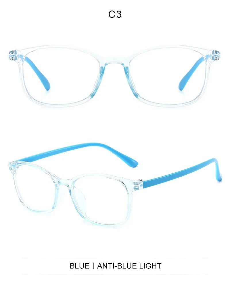 CRIXLAIS Fashion Square Computer Glasses For Children Vintage Prescription Eyeglasses Frames Kids Anti Blue Light Eyewear UV400