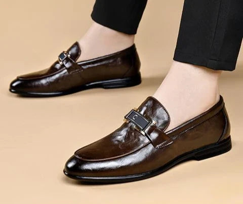 British Style Business Men's Formal Shoes Brown Slip-on Cheap Liquidation Elegant and Classic Leather Casual 39 Social Shoe Male