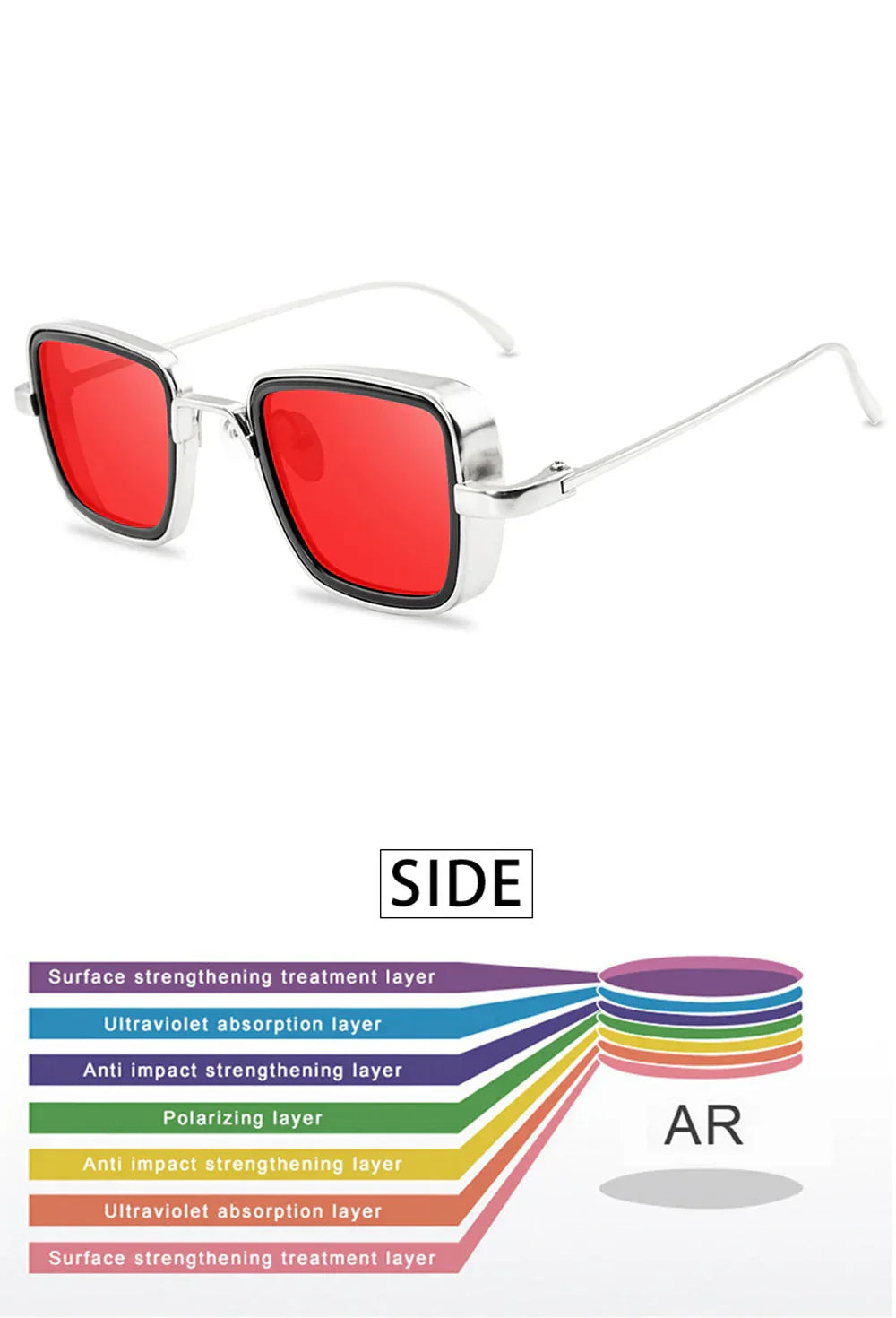 Brand Shades Men Women Sun Glasses UV400 Square Vintage Metal Steampunk Sunglasses