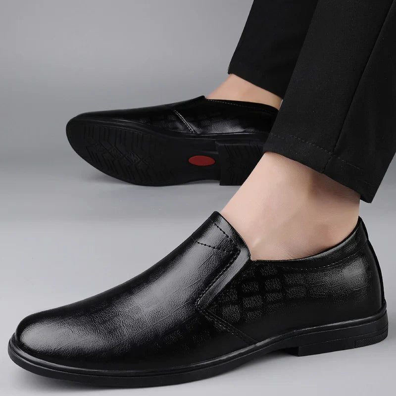 Casual Lightweight Men's Genuine Leather Loafers All-match Fashion Business Shoes Comfortable Men's Walking Shoes Mens Flats
