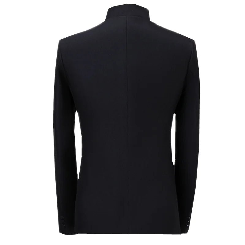 Fashion Men Stand Up Collar Floral Suit