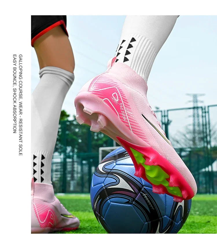 New Men Football Boots Match Outdoor Long Spikes Soccer Shoes Cleats Comfortable Training Sport Adult Breathable Boys Non Slip