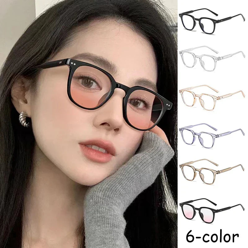 2024 New Fashion Y2K Style Glasses Frame Retro Square Glasses for Women Lady Decorative Eyeglasses Korean Powder Blusher Eyewear